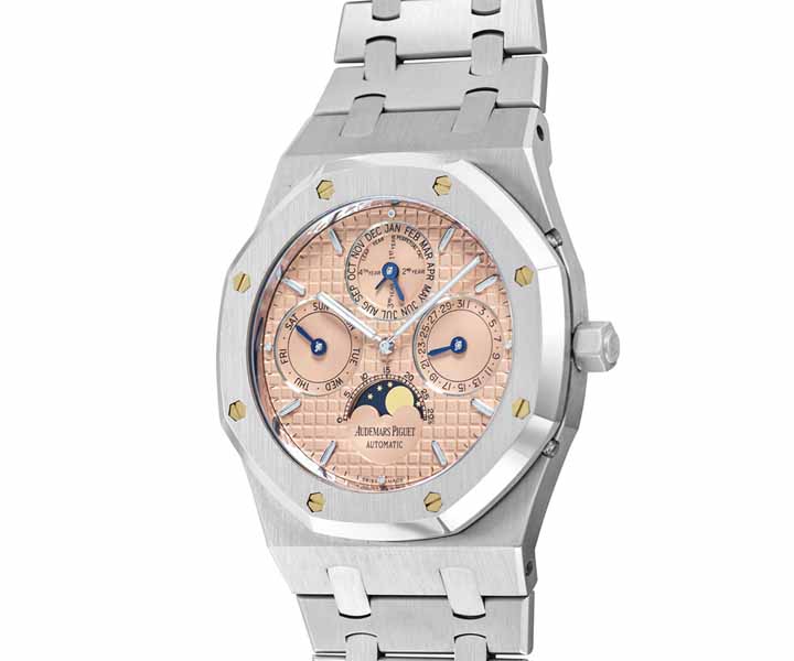 Audemars Piguet REF. 25820ST, ROYAL OAK QUANTIEME PERPETUEL, SALMON DIAL,