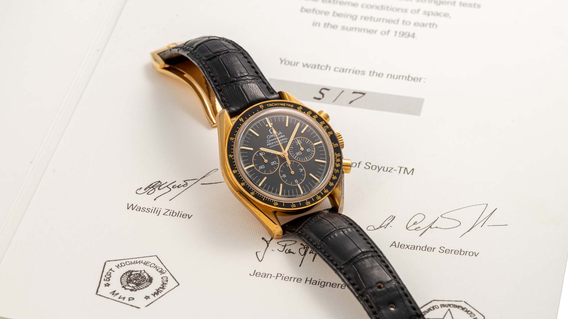 Omega Speedmaster "MIR" N°5/7 Yellow gold